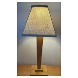 ULB - Wood Table Lamp 25-Inch Tall with Linen Shade