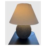 LR - Black & Silver Ball Lamp - Beaded Sphere Base