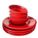 LR - Homer Laughlin Fiesta Scarlet Red Dinnerware Set