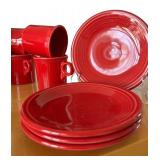 LR - Homer Laughlin Fiesta Scarlet Red Dinnerware Set