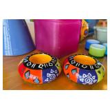 ULB - Assorted Colorful Ceramic Planters & Vases - 6 in High Flower Basket