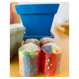 ULB - Assorted Colorful Ceramic Planters & Vases - 6 in High Flower Basket
