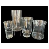 LR - Clear Glass Vases - Assorted Shapes Up To 10 in with Mosaic Glass Chips & Decorative Rocks