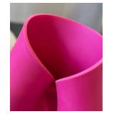 LR - Vases - Pink Flexible Silicone, White Ribbed Glass, Red Bulb (Lot of 3)