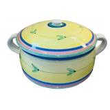 LR - Colorful Italian Caleca Carousel Ceramic Covered Casserole Dish
