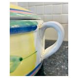 LR - Colorful Italian Caleca Carousel Ceramic Covered Casserole Dish