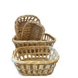 LR - Baskets (Lot of 3) 7 x 16 in Largest Nesting Wicker Baskets