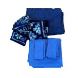 LR - Blue Linen Textile Assortment including Table Linens