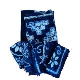 LR - Blue Linen Textile Assortment including Table Linens