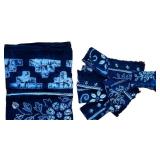 LR - Blue Linen Textile Assortment including Table Linens