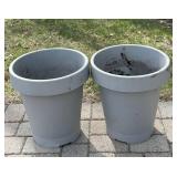 G - Plastic Planters 20 in High - (Lot of 2)