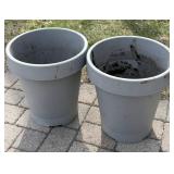 G - Plastic Planters 20 in High - (Lot of 2)