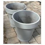 G - Plastic Planters 20 in High - (Lot of 2)