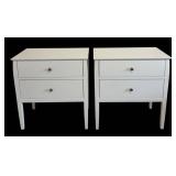 UB1 - Pair of  Crate & Barrel Traditional White Side Tables