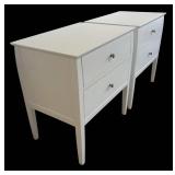 UB1 - Pair of  Crate & Barrel Traditional White Side Tables
