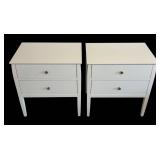 UB1 - Pair of  Crate & Barrel Traditional White Side Tables