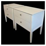 UB1 - Pair of  Crate & Barrel Traditional White Side Tables