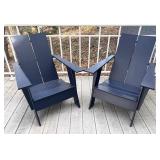 BY - Two Room & Board Emmet Adirondack Lounge Chairs in Navy Blue