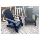 BY - Two Room & Board Emmet Adirondack Lounge Chairs in Navy Blue