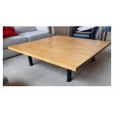 LR - Room & Board Solid Maple Square Cocktail Table - Parsons Base