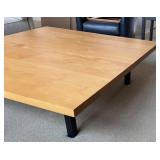 LR - Room & Board Solid Maple Square Cocktail Table - Parsons Base