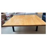 LR - Room & Board Solid Maple Square Cocktail Table - Parsons Base