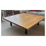 LR - Room & Board Solid Maple Square Cocktail Table - Parsons Base