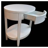 UB1 - Crate & Barrel White Oval Accent Table with Drawer