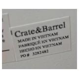 UB1 - Crate & Barrel White Oval Accent Table with Drawer