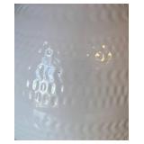 UB1-Pair of White Ceramic Lamps with Navy Fabric Shades