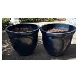 FY - Two Navy Blue Planters