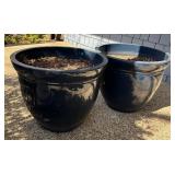 FY - Two Navy Blue Planters