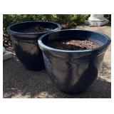 FY - Two Navy Blue Planters