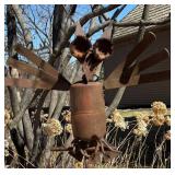 FY - Patina Metal Owl Garden Sculpture on Stake - Outdoor Yard Art by Yard Birds