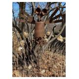 FY - Patina Metal Owl Garden Sculpture on Stake - Outdoor Yard Art by Yard Birds