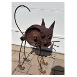 FY - Patina Metal Cat Yard Art Sculpture by Yard Birds