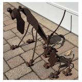 FY - Two Patina Metal Dog Yard Sculptures by Yard Birds