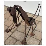 FY - Two Patina Metal Dog Yard Sculptures by Yard Birds