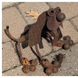 FY - Two Patina Metal Dog Yard Sculptures by Yard Birds