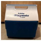 S - Igloo Cooler Lot: Little Playmate Cooler, Blue Mid-Size Igloo, and Marine 52-Qt Cooler