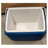 S - Igloo Cooler Lot: Little Playmate Cooler, Blue Mid-Size Igloo, and Marine 52-Qt Cooler