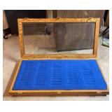 S - Oak Wood Display Case with Glass Top