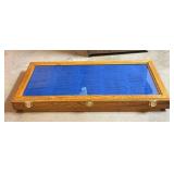 S - Oak Wood Display Case with Glass Top