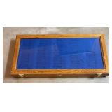 S - Oak Wood Display Case with Glass Top