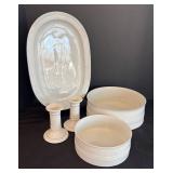 LR - Lovely Ceramic Platter, Bowls and Candle Holders by Melitta