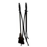 LR - Fireplace Tools Set - 4-Piece Black Iron