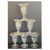 LR - Six Parfait Glasses - Clear Glass Dessert Cups