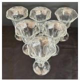 LR - Six Parfait Glasses - Clear Glass Dessert Cups