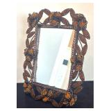 LR - Anthropologie Beaded Floral Mirror Frame
