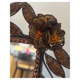 LR - Anthropologie Beaded Floral Mirror Frame